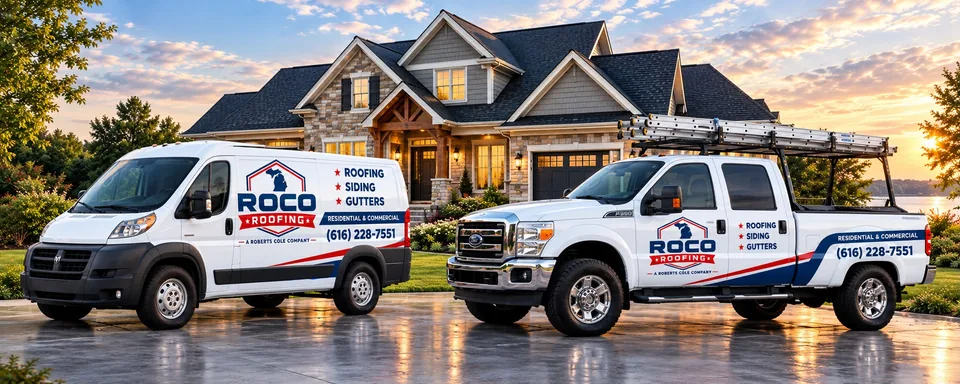 Visual concept supplied by RoCo showing a roofed home with RoCo-branded vehicles